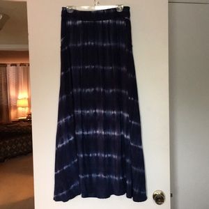 Light and Airy Navy Tie Dye Maxi Skirt